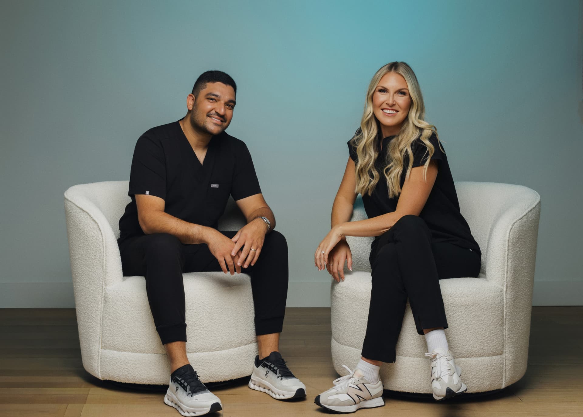 Dr. Shuaib Mirani and Dr. Ashley Lock seated together